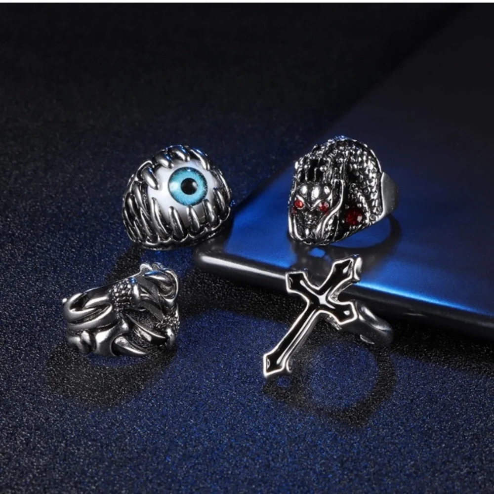 15Pcs Vintage Punk Rings